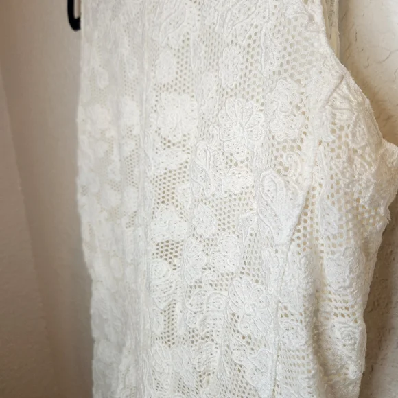 Nina Ricci Cream/Off Ivory White Knee Length Lace Dress Size FR 38 - Picture 4 of 16